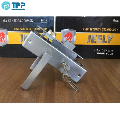  Khóa tay gạt ốp sắt Jeely H206-200 MSN xước mờ (T20) 