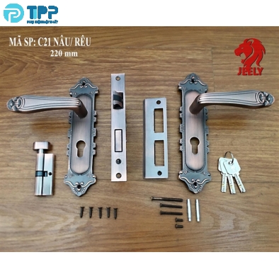 Khóa tay gạt JEELY C21 nâu vặn chìa (T16) 