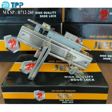 Khóa tay gạt ốp sắt Jeely H712-260SS mờ (T16) 