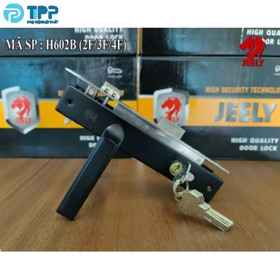  Khóa cửa nhôm Jeely H602B 8520 2P VC đen (T20) 