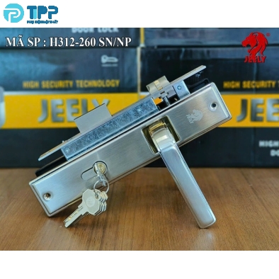 Khóa tay gạt ốp sắt Jeely H312-260SS mờ (T16)