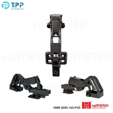 BẢN LỀ BẬT HƠI KHUNG NHÔM CÁNH KÍNH 165º XÁM TITAN HMR 3009.165.PVD
