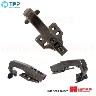 BẢN LỀ BẬT HƠI KHUNG NHÔM CÁNH KÍNH 90º XÁM TITAN HMR 3009.90.PVD