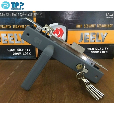 Khóa cửa nhôm Jeely H602 8520 2P VC xám (T20) 