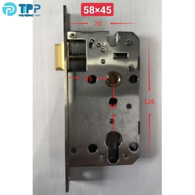 Thân khóa  58x45 170mm cò gió+chốt thau