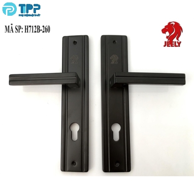 Khóa tay gạt ốp sắt Jeely H712B-260 đen (T16) 